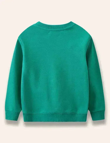 Weihnachtliches Sweatshirt mit Weihnachtsmann‑Bagger‑Applikation