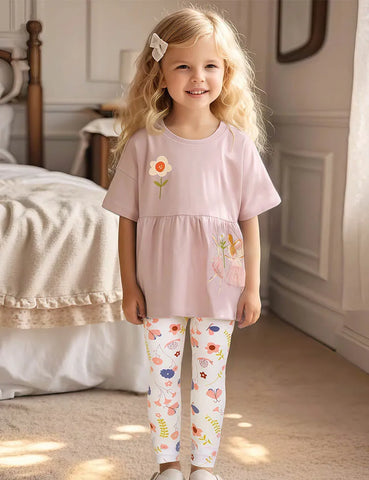 T-Shirt-Set mit Feenhasen-Print