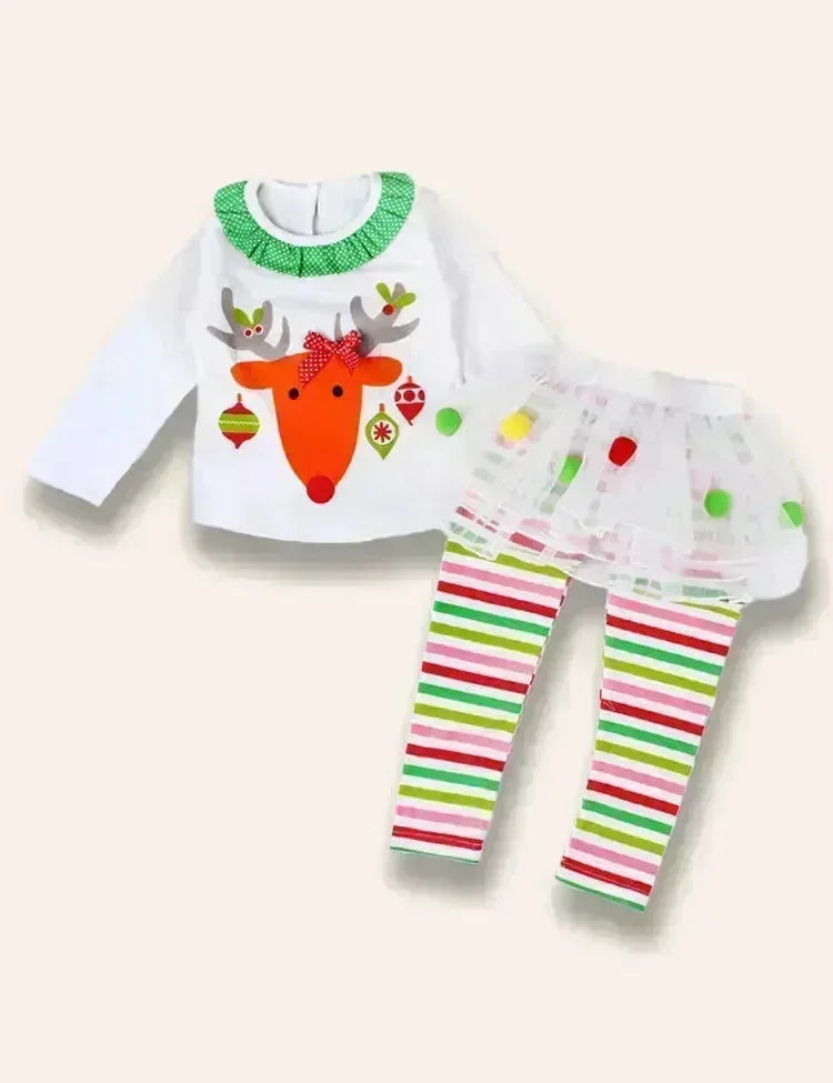 Niedliches Weihnachts-Set mit Rentier-Aufdruck