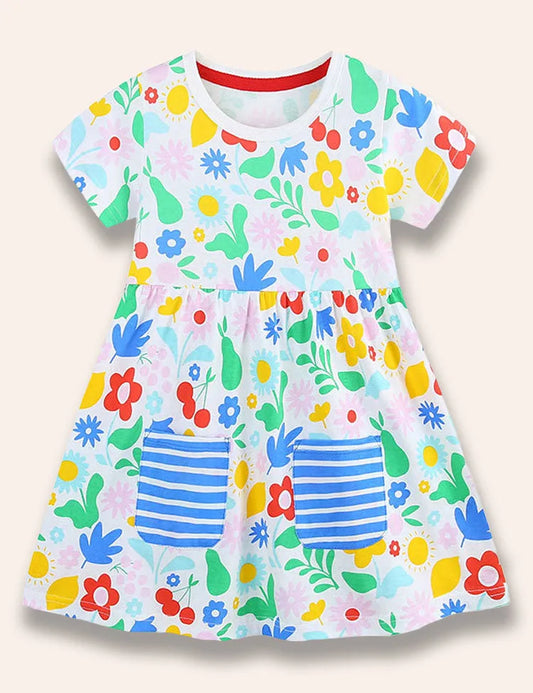 Kleid mit Multi-Blumen-Print