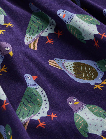 Vollbedrucktes Kleid Mit Taubenprint