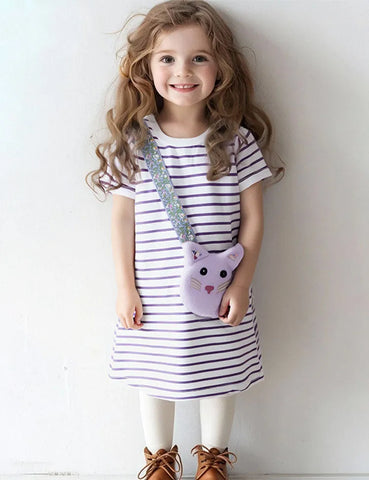 Kleid Mit Cartoon-Kätzchen-Tasche
