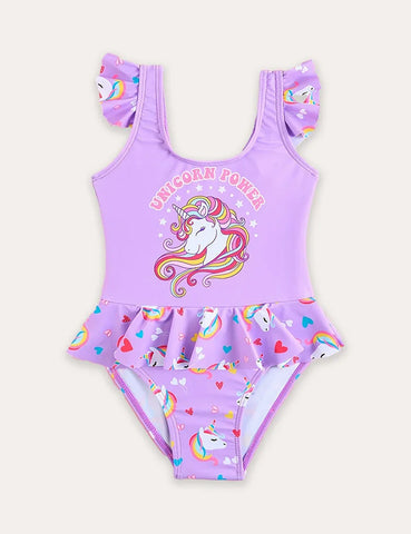 Unicorn Print Swimsuit
