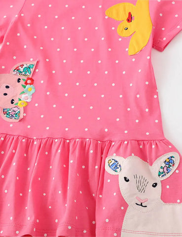 Kleid Mit Bauernhoftier-Applikation