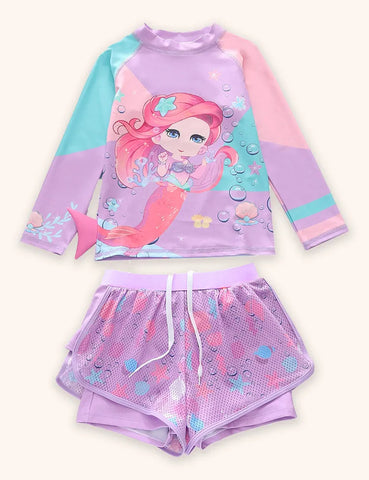 Mermaid Long Sleeve Sports Swimsuit