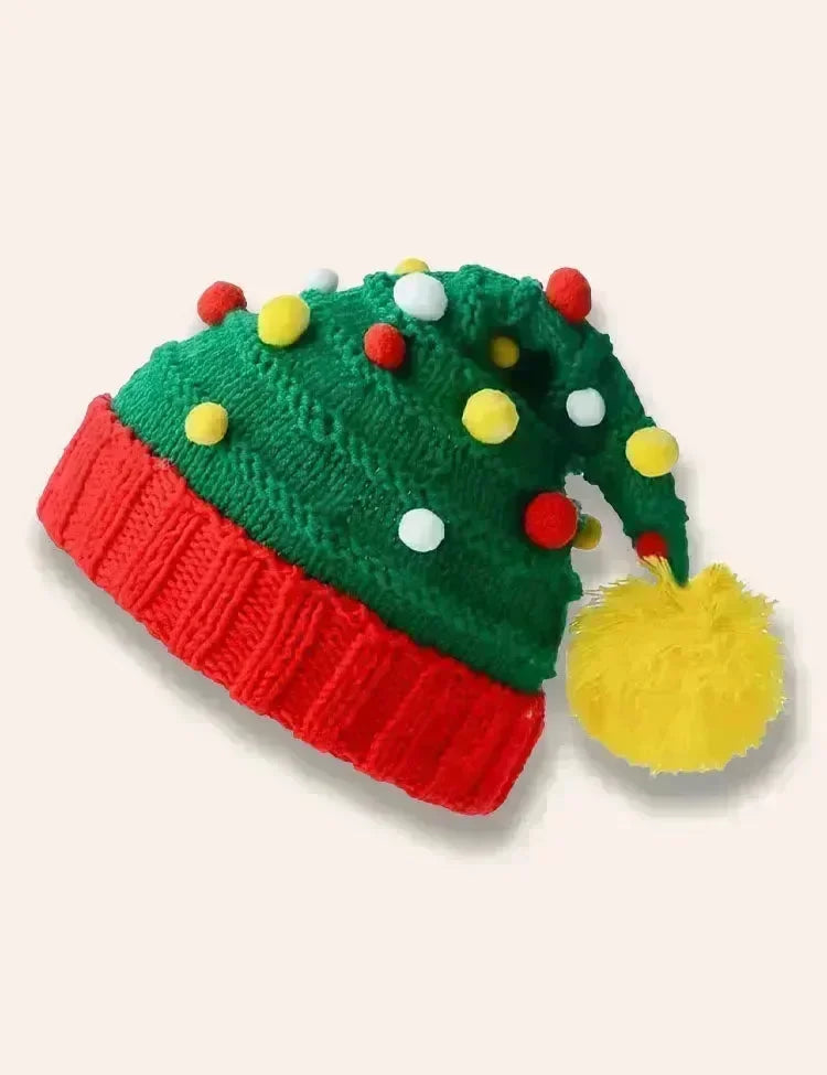 Gestrickte Weihnachtsbaum-Mütze