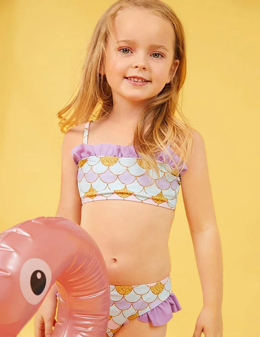 Set costume da bagno in pizzo a sirena