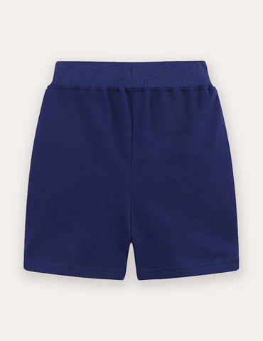 Shark Embroidered Cotton Shorts