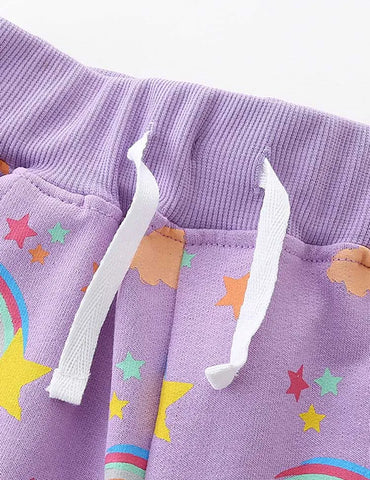 Rainbow Printed Cotton Shorts