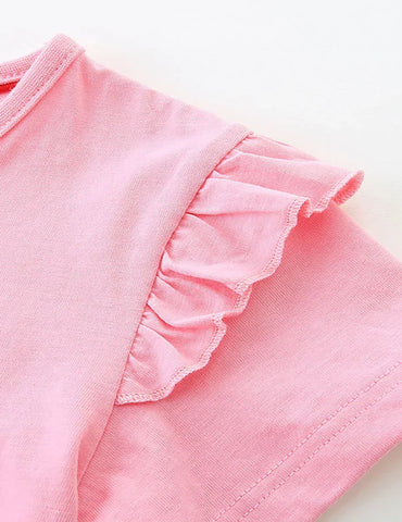 Baby Elephant Embroidery Short Sleeve T-Shirt and Shorts Set