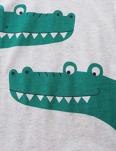 Cartoon Printing Short Sleeve T-Shirt and Shorts Set