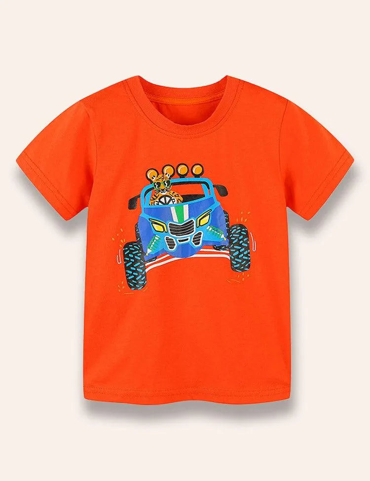 Driving Tiger Printed T-Shirt - Mini berni