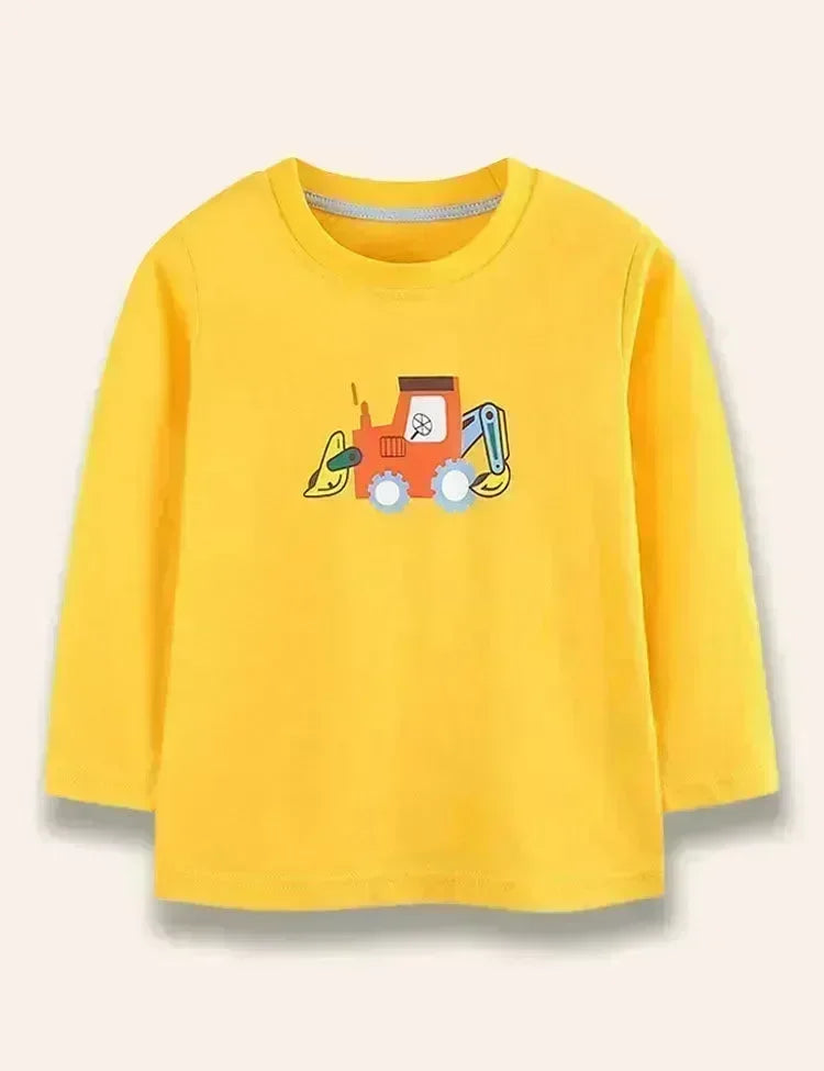 Excavator Printed Long Sleeve T-Shirt