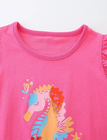 Cartoon Seahorse Printed Set - Mini Taylor
