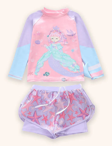 Mermaid Long Sleeve Sports Swimsuit