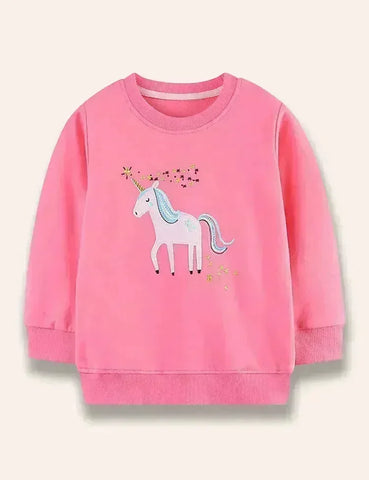 Sweatshirt mit Cartoon-Einhorn-Applikation