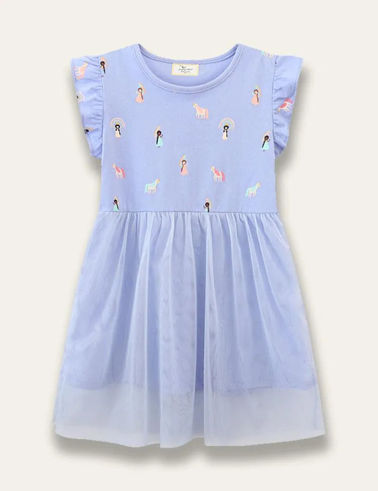 Unicorn Print Tulle Dress - Mini Taylor
