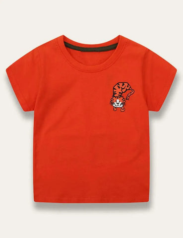 Red Tiger Print T-shirt - Mini Taylor