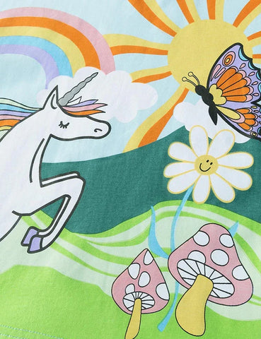 Unicorn Print Short-sleeved T-shirt