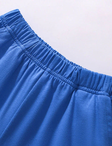 Kurzarm-T-Shirt- und Shorts-Set mit Hai-Print