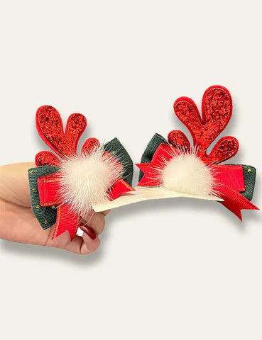 Niedliche Elchgeweih-Haarspange für Weihnachten