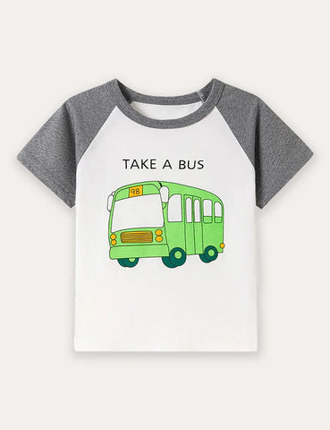 Car Print Short Sleeve T-Shirt