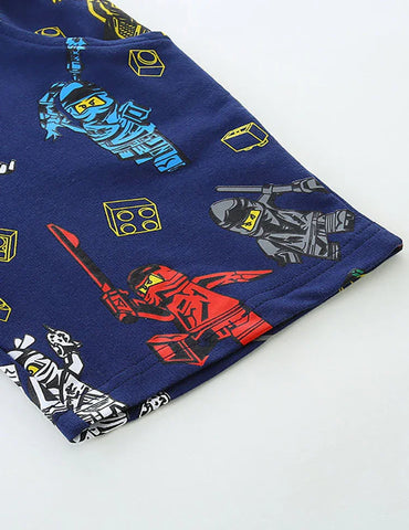 Cartoon Printed Cotton Shorts