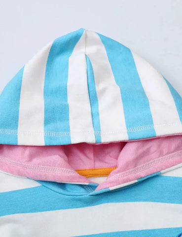 Kapuzen-Sweatshirtkleid mit Delfin-Applikation