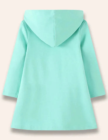 Sweatshirt-Kleid Mit Kapuze Und Einhorn-Applikation