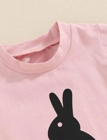 Easter Bunny Printed T-Shirt+Floral Shorts - Mini Taylor