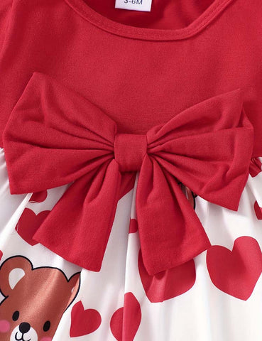 Valentine's Day Love Pattern Tulle Dress