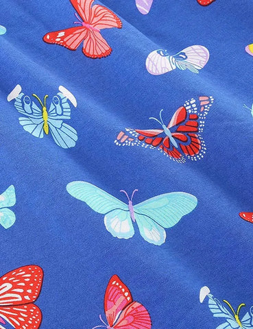 Kleid mit buntem Schmetterlingsprint