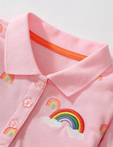 Polokleid mit Regenbogenpunkten