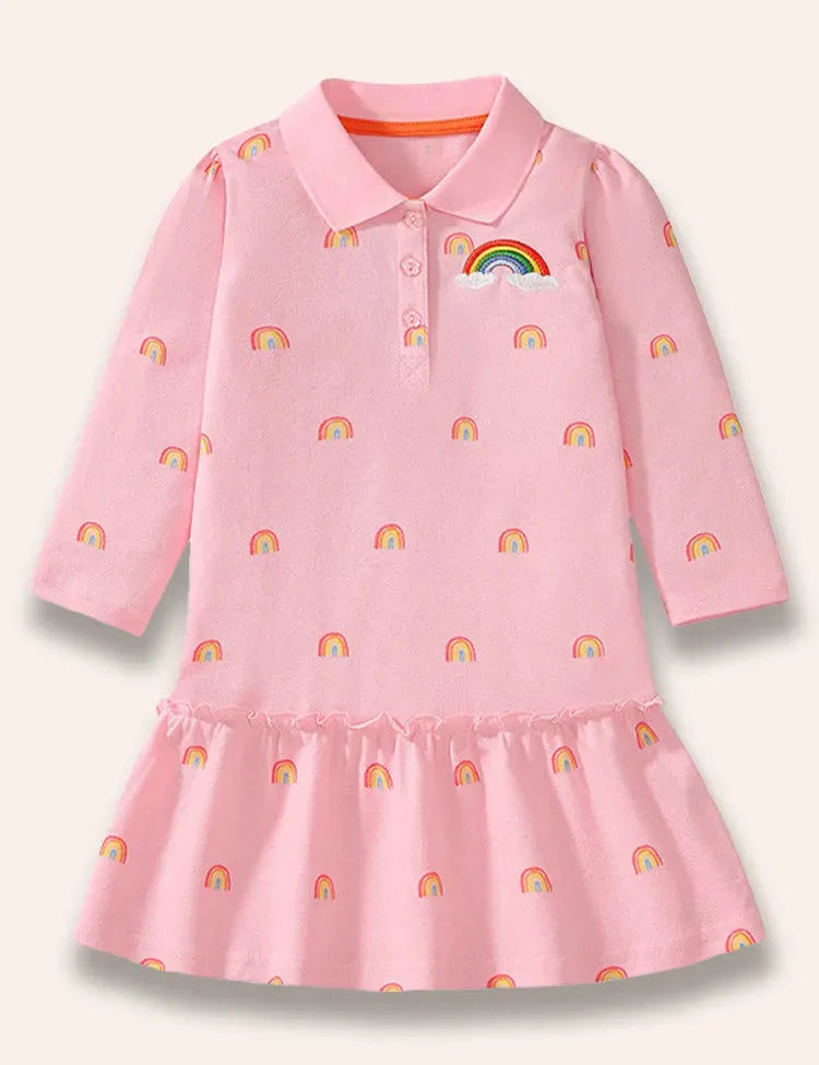 Polokleid mit Regenbogenpunkten