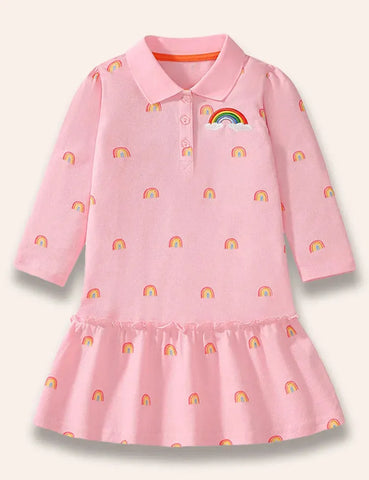Polokleid mit Regenbogenpunkten