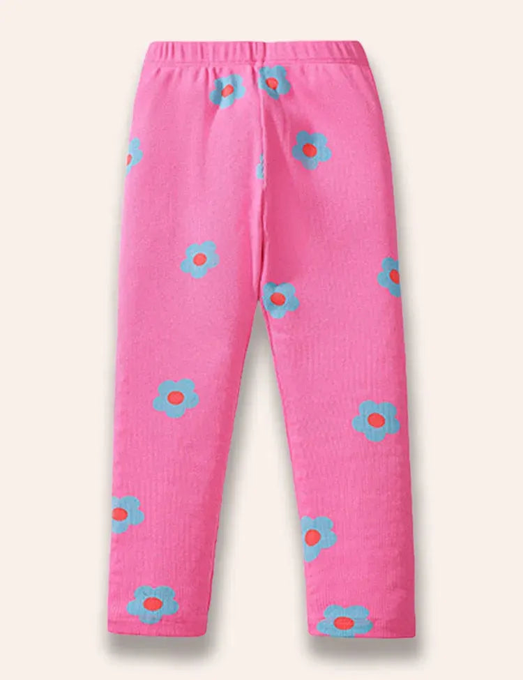 Süßer Hasen-Print Kapuzensweatshirt+Blumige Leggings