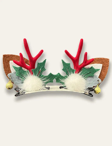 Niedliche Elchgeweih-Haarspange für Weihnachten