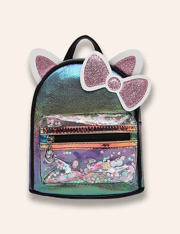 Süßer Glänzender Pailletten-Rucksack mit Katzenohren