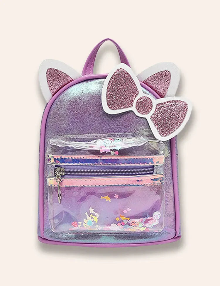 Süßer Glänzender Pailletten-Rucksack mit Katzenohren