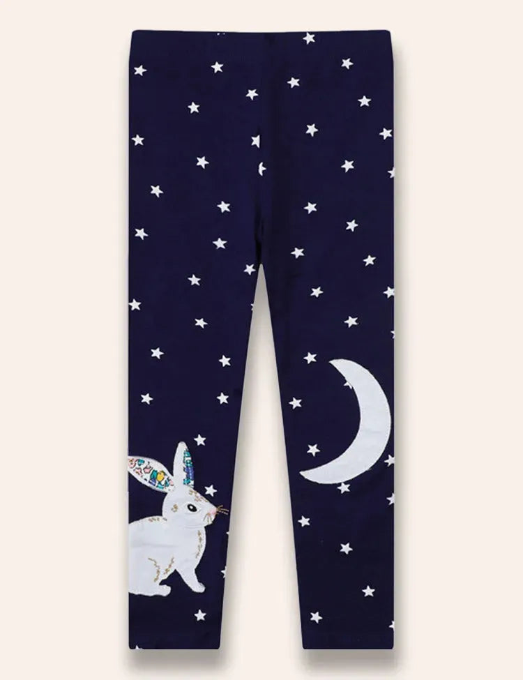 Rabbit Moon Applikation Sternen-Leggings