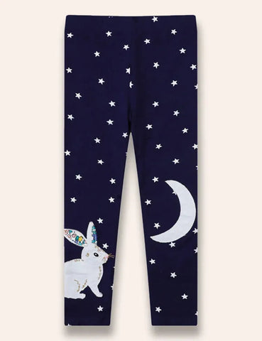Rabbit Moon Applikation Sternen-Leggings