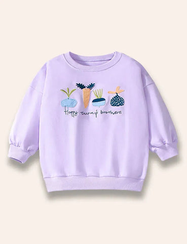 Sweatshirt-Set mit Gemüse-Applikation