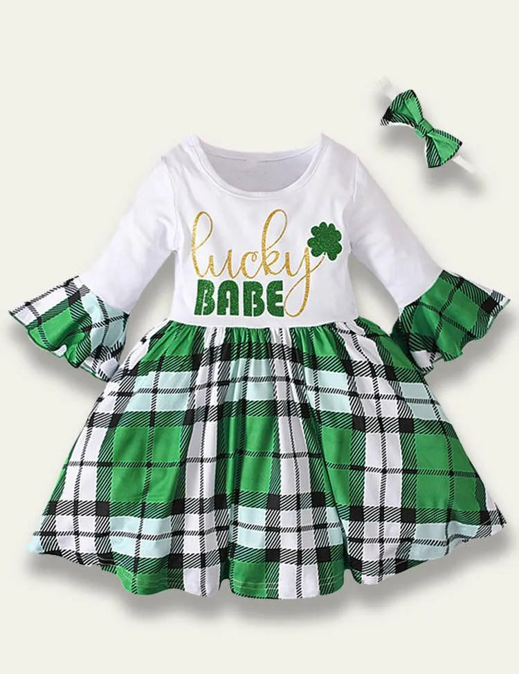St. Patrick's Day Flared Plaid Dress Set - Mini Taylor