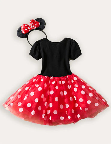 Bow Tulle Dress With Headband