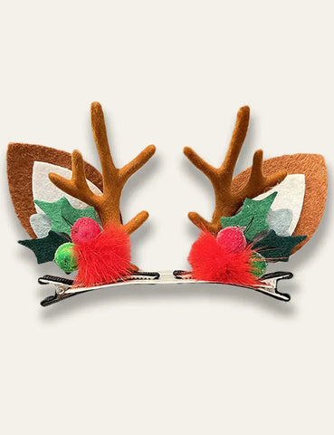 Niedliche Elchgeweih-Haarspange für Weihnachten