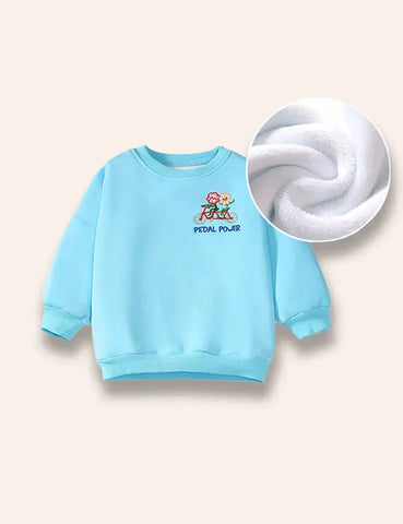 Pedal Power Sweatshirt-Set mit Blumenstickerei