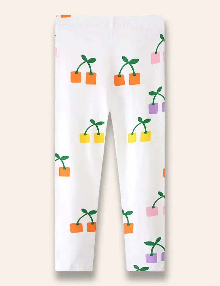 Leggings Mit Mehrfarbigem Kirschenmuster