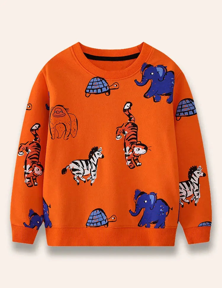 Cartoon Animal Printed Sweatshirt