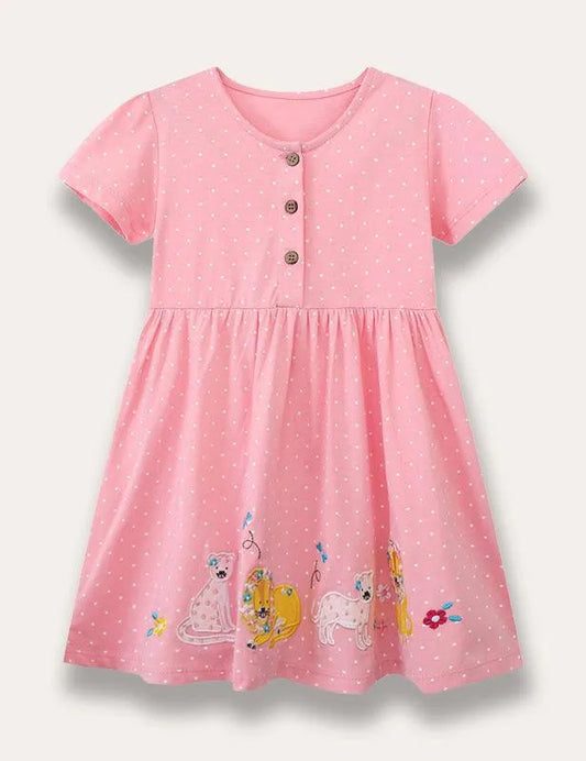 Animal Appliqué Dotted Dress - Mini Taylor