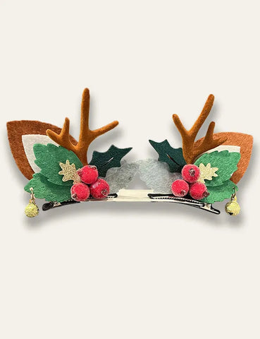 Niedliche Elchgeweih-Haarspange für Weihnachten